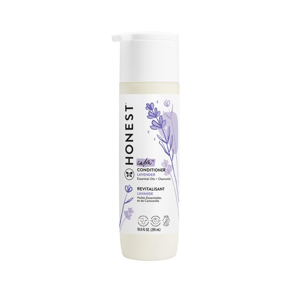The Honest Company Silicone-Free Conditioner | Gentle for Baby | Naturally Derived, Tear-free, Hypoallergenic | Lavender Calm, 10 fl oz