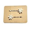 SNOWFLAKE Winter Bobby PIn Hair Clip Accessory - Set of 2 Handmade