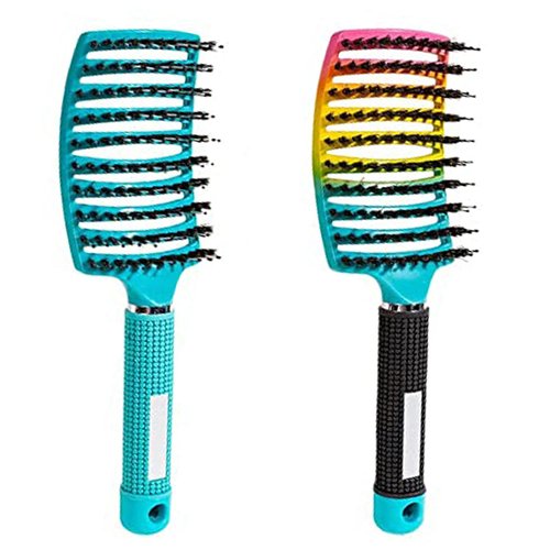 Hairstreaq Detangling Brush, Curved and Vented for Wet or Dry Detangling Hair Brush for Men, Women & Kids’ Long, Thick, Thin, Curly & Tangled Hair (Colorful)
