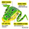 Lunkerhunt Frog Fishing Lure for Bass Fishing | Popping Frog 0.5 oz | Topwater Fishing Bait with Weedless Hooks, Hollow Body (Leopard)