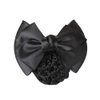 XINGZI 3 Pcs Lady Women Girls Black Bowknot Decor Snood Net Barrette Hair Clip Bun Hair Cover Hair Holder Clamp for Postal Bank Hotel Business Work Hair Accessories (Black)