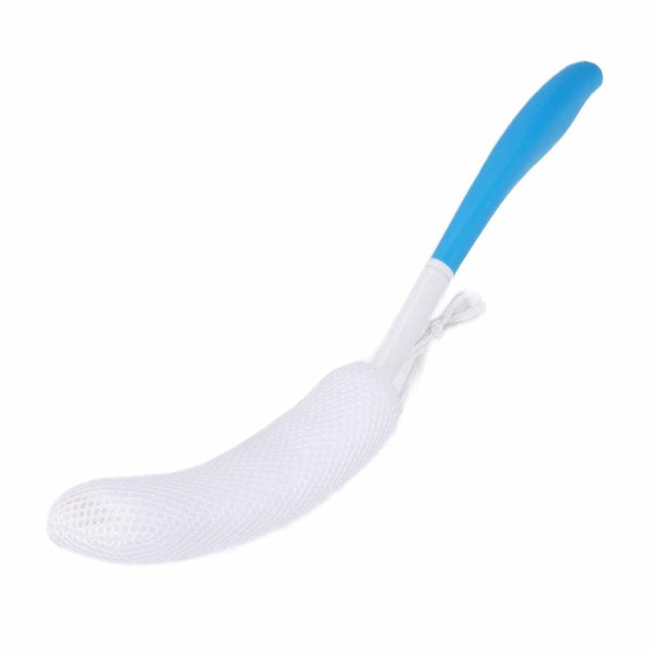 Shower Brush Long Handle,Bath Brush Long Curved Handle Soft Sponge Body Cleaning Exfoliating Shower Brushes Back Brush Scrubber Body Skin Exfoliation Tool Handled Bath Body Brush for Men Women