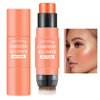 Cream Blush Stick with Brush,Waterproof Multi Cream Blush Stick Makeup,Lightweight,Long-lasting,2 in 1 Multi Stick Blush for Cheeks & Lip Tint & Eyeshadow Makeup(#03 Coral Orange)