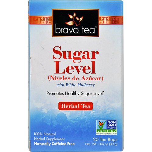 Bravo Tea Sugar Level Herbal Tea with White Mulberry -- 20 Tea Bags