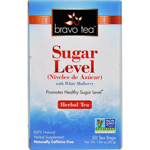 Bravo Tea Sugar Level Herbal Tea with White Mulberry -- 20 Tea Bags