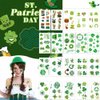 St. Patrick's Day Temporary Tattoos Sticker Shamrock Tattoos Waterproof Sweat Green Hat Clover Face Irish Festival Sticker for Boy Girl Body Arm Face Decoration (20 Sheets, 60x105mm/2.36×4.13in)