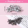 Teaaha 2 PCS Rhinestone Hair Clips, Silver, Floral Style, for Women's Wedding, Bridal, Party, Dance, Prom, Pageant, Bridesmaids, Formal Occasions, Gift, 2 Count