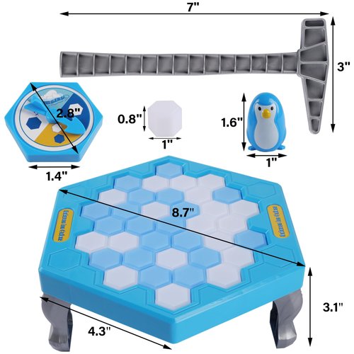 DR.DUDU Save Penguin Break Ice Board Game for Kids 4-8, Ice Breaker Save Penguin On Ice Family Funny Table Game, Ice Block Breaking Penguin Trap Game Puzzle Toy Children's Day Gifts
