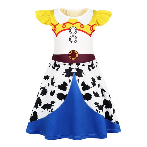 Sukyfecde Jessie Costume Girls Toddler Princess Dress up Birthday Outfits Halloween Role Play Clothes 4t Yellow