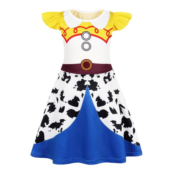 Sukyfecde Jessie Costume Girls Toddler Princess Dress up Birthday Outfits Halloween Role Play Clothes 4t Yellow