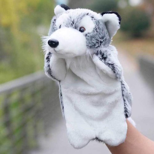 Plush Husky Hand Puppets Dog Stuffed Animals Toys for Imaginative Pretend Play Storytelling