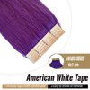 Tape in Hair Extensions Human Hair 16inch 30g 20pcs Purple Remy Hair Extensions Real Human Hair Tape in Invisible Natural Hair Extensions