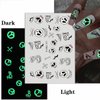 Luminous Halloween Nail Art Stickers Glow in Dark Spider Ghost Skull Nail Decals 3D Self-Adhesive White Skeleton Bone Spooky Nail Stickers Halloween Charms Supplies DIY Nail Decorations 8Sheets