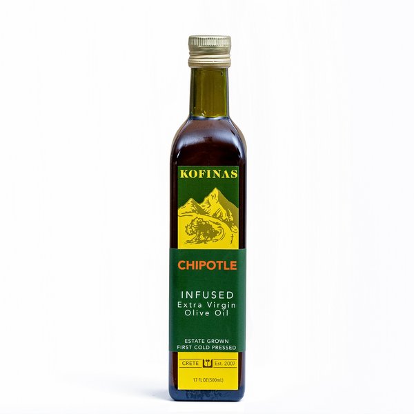 Chipotle Infused Extra Virgin Cold Pressed Olive Oil 500 Ml (17 Oz) (Chipotle Pepper, Thyme, Red Pepper, Basil, Bay Leaf Flavor)