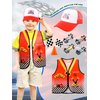 24 Pcs Kids Race Car Driver Costume Set Include Racer Vest Car Cap Pull Back Cars Toy Model Set Traffic Cones and Racing Checkered Flag for Boys Girls Race Car Theme Birthday Party Supplies