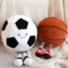 OUKEYI 11.8 "/30cm Basketball Plush Pillow, Soft Football Shaped Plush Pillow,Basketball/Football Plush Toy Sport Theme Plushie Soccer Stuffed Toys (Football)