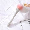 WOKOTO 1pcs White Shiny Rhinestone Nail Art Dust Brushes For Acrylic Nails Powder Remover Brushes Loose Face Cosmetics Blending Liquid Foundation Powder Make Up Brushes Nail Trimming Cleaning Tools