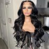 Imeya 13x6 Synthetic Hair 26 Inch Lace Front Wigs Long Natural Black Wavy Wig Glueless Body Wave Hair Pre Plucked for Black Women Daily Party Festival Cosplay 5 Lengths to Choose