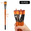 Paint Brushes Set for Acrylic Painting - SYCYKA 10pcs Flat Paint Brushes for Kids Classroom Acrylic Watercolor Oil Painting Canvas Face Painting Touch Up, Orange