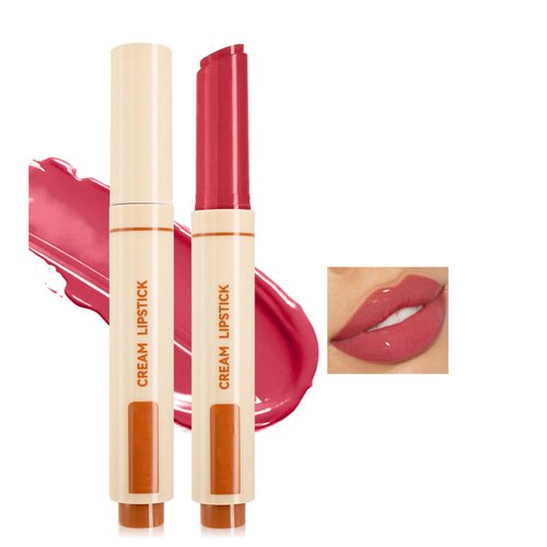 Easilydays Juicy Lip Oil Slick Click Press Lipstick, Korean Shining Mirror Glass Lip Gloss Moisturizing Lip Balm Nourishing Solid Lip Glaze, Plump Your Lips, Pigmented Vegan Lip Color, Non-Sticky,04