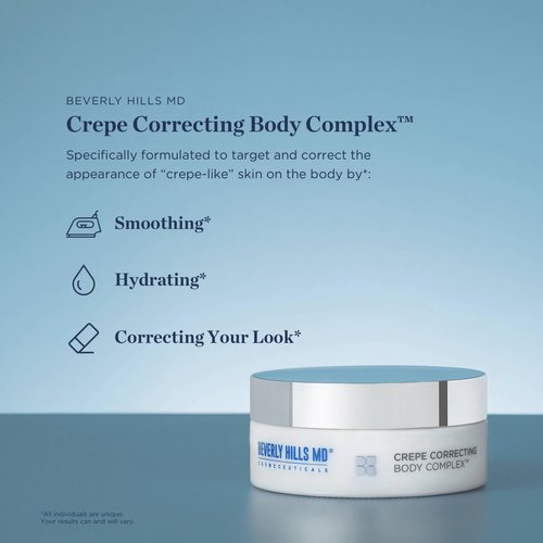 Beverly Hills MD Crepe Correcting Body Complex- Reduce Wrinkles & Smooth Skin- Full Body Anti-Aging Cream for Firming and Hydrating- Correct Thinning Skin on Chest, Arms, Legs, Stomach w/Niacinamide