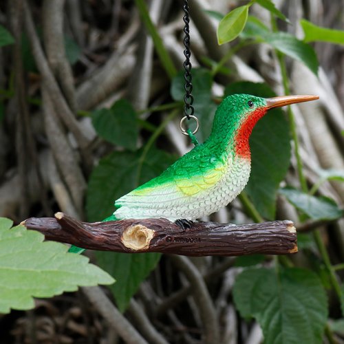 Chambtalie Hummingbird Statue Hanging On A Tree Hummingbird Bird Figurine Garden Decor Hummingbird Tree Decor Hummingbird Sculpture Yard Art Outdoor Decoration Beatiful Hummingbird Gifts