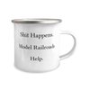 Surprise Model Railroads 12oz Camper Mug, Shit Happens. Model, Inappropriate Gifts for Men Women from Friends, Birthday Gifts, Model trains, Train sets, Toy trains, Electric trains, train set, Ho