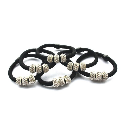 Ruihfas 10Pcs Lady Girls Shiny Rhinestone Rubber Band Hair Rings Korean Hair Accessories Hair Ropes Ponytail Holder