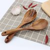 AOOSY Salad Tongs, Salad Servers, Salad Tongs for Serving, 10.2 inches Acacia Wood Serving Utensils Set Salad Mixing Dinner Fork and Spoon Long Handle Salad Server Set Kitchen Cooking Utensil