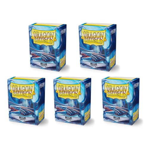 5 Packs Dragon Shield Matte Blue Standard Size 100 ct Card Sleeves Value Bundle!