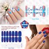 JERCLITY 224 Pieces 16 Sheets 4th of July Nail Wraps Independence Day Nail Polish Strips with Nail File Patriotic American Flag Nail Strips Self-Adhesive Solid Color Nail Stickers for Memorial Day