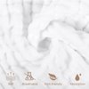 Yoofoss Muslin Baby Washcloths 100% Cotton Face Towels 10 Pack Wash Cloths for Baby 12x12in Soft and Absorbent Baby Wipes (White)