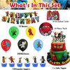 Ninja Birthday Party Decorations, Cartoon Party Supplies Include Banner, Latex Balloons, 7in Plates, Cake Cupcake Toppers, Invitation Cards for Kids Fans Birthday Party Favors