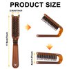 Yasdyri Travel Folding Hair Brush Portable Pocket Boar Bristle Brush for Women, Men, and Children, Folding Mini Boar Bristle for Wet and Dry Hair, Curly and Detangle 2 Pack