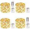 4-Pack 33FT 100 LED Fairy Lights Battery Operated with Remote & Timer, Waterproof Twinkle String Lights Outdoor Indoor 8 Modes for Bedroom Classroom Dorm DIY Christmas Party Garden Tree (Warm White)