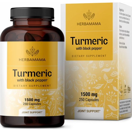 Turmeric Curcumin with Black Pepper 1500mg - Vegan, Non-GMO - 250 Capsules