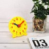 PATIKIL 4 inch Teaching Clock, Learn Clock Learning Tell Time Analog Clock Demonstration Clock 24 Hour 2 Pointers Geared Movement for Classroom Teacher, Yellow