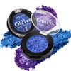 Shimmer Duochrome Eyeshadows Makeup Palette Blue Purple, Glitter Metallic MultiChrome Sparkling Eye Shadow Multi Holographic,Long Lasting and No Creasing Smooth Waterproof for Eyes Makeup