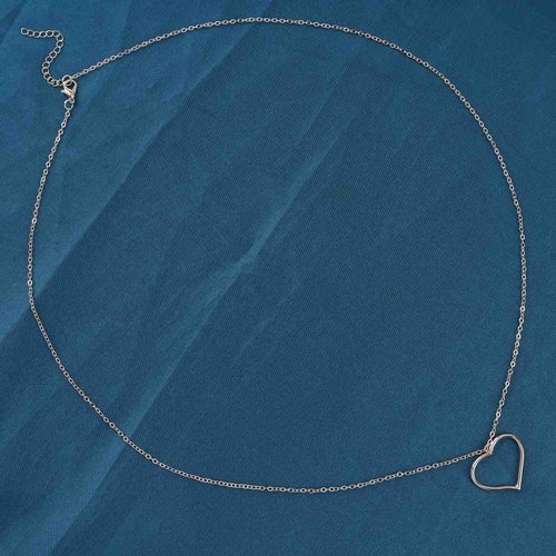 TseanYi Boho Heart Pendant Necklace Gold Heart Necklace Open Floating Heart Love Pendant Necklace Long Heart Chain Necklace Minimalist Love Pendant Neckalce