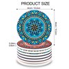 AODINI Coasters for Drinks, Set of 8 Absorbent Stone Coasters for Wooden Table, Mandala Ceramic Coasters with Cork Base, Gift for Housewarming Birthday and Family - Great Home and Dining Room Decor