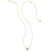 Kendra Scott Ari Heart Pendant Necklace for Women, Fashion Jewelry, 14k Gold-Plated Brass, Light Pink Drusy