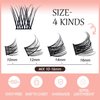 Lash Clusters Wispy NINGLASH NF14 Travel Makeup D Curl DIY Lash Extensions, 96 Pcs Individual Eyelash Extensions, Soft Natural Lightweight 10/12/14/16mm Mix Resuale Eyelash Clusters for Home use