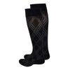 TOUCH Compression Socks for Women, 15-20 mmHg, Argyle, Cotton, 1 Pair, Black, Small
