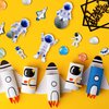 40PCS Astronaut Space Cake Toppers Outer Space Astronaut Figurine Meteorite Planet Rocket Stars and Gold Silver Ball Space Theme Cake Decorations for Baby Shower Kids Birthday Party Supplies