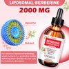 Liposomal Berberine HCL Supplement Liquid Drops 1500mg, Berberin with Ceylon Cinnamon, Bitter Melon, Turmeric, Glucomannan, Moringa, Berberine Phytosome for Digestion System, Immune Health Support