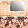 JAMIEWIN Lighted Makeup Mirror 3X/2X/1X Magnification 21 LED Trifold Vanity Mirror with Touch Sensor Dimming Portable Travel Mirror Best Xmas Gifts for Women Girls