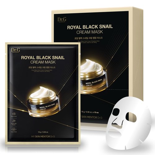 Dr.G Royal Black Snail Cream Korean Face Mask Set, 10pk - Hydrating Face Masks, Korean Sheet Mask, Sheet Masks Skincare Korean, Korean Mask, Moisturizing Face Mask, Korean Skin Care, Kbeauty, K Beauty