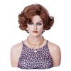 Rugelyss Ginger Short Wavy Wigs with Bangs Curly Auburn Hair Wig Synthetic Wigs for Women for Cosplay or Halloween