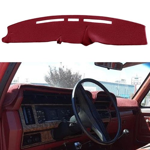 Yiz Dashboard Cover Dash Cover Mat Fit for Ford F100 F150 F250 F350 Bronco 1980 1981 1982 1983 1984 1985 1986 (80-86 Maroon) J71