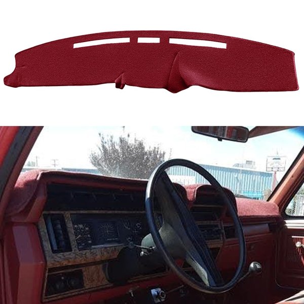 Yiz Dashboard Cover Dash Cover Mat Fit for Ford F100 F150 F250 F350 Bronco 1980 1981 1982 1983 1984 1985 1986 (80-86 Maroon) J71